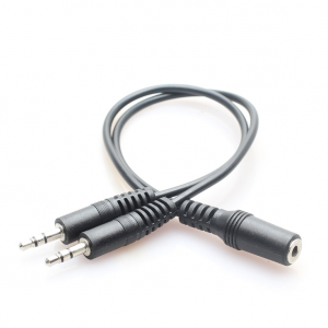 3.5 One minute two audio cable 3.5 female to double 3.5 male