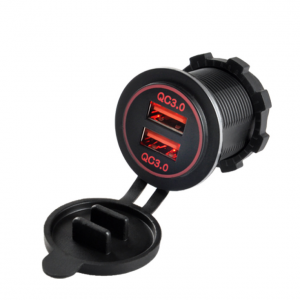 Qc3.0 quick charge dual USB quick charge with waterproof dust multi output car charge