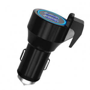 Mobile phone metal car charge 5v2.4A two-in-one USB multi-function QC2.0 fast charge