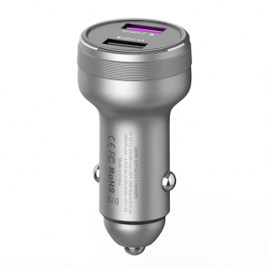 Car charger one tow two cigarette lighter switch plug USB car multi-function mobile phone quick charge