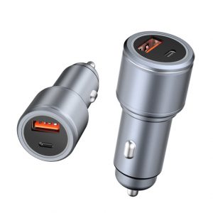 QC+PD36W quick charging metal car mobile phone charger