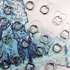 Mobile phone ring bracket full transparent ring clasp transparent PC crystal back strap
