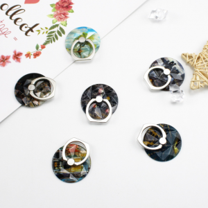 Metal ring buckle back stick type creative painted diamond pattern mobile phone bracket