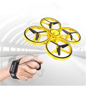 Quad aircraft puzzle watch gravity sensing UAV lighting intelligence 2.4g gesture remote control aircraft