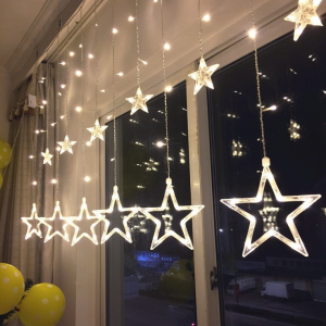 LED colored lights and curtain lights with five stars