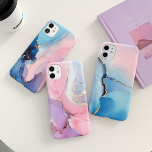 New gold wire series of marbled IMD anti-fall edge mobile phone protection case