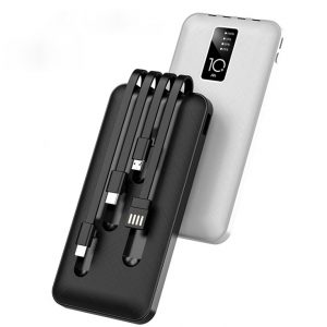 The 20000mA comes with a four-wire portable wireless power supply