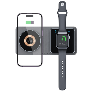 Foldable three-in-one wireless charger