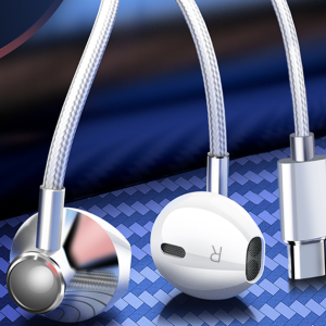 High-quality in-ear wired headphones with microphone