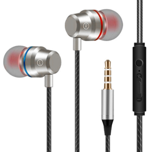 wired metal mobile phone headphones