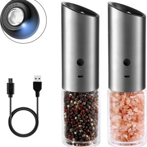 Stainless steel sea salt pepper gravity sensing grinder