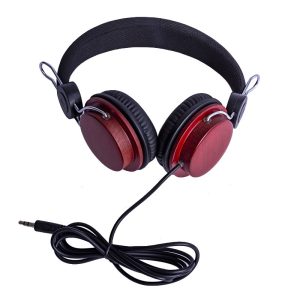 Classic and durable over-ear wooden earphones in natural wood color