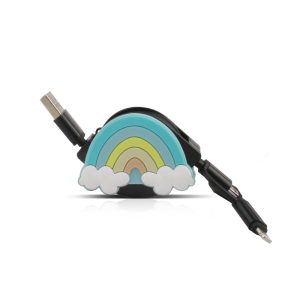 Cartoon extendable three-in-one data cable