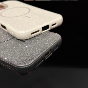 Simple solid-color glitter magnetic cover suitable for iPhone cases