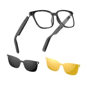 Multifunctional music-playing, phone-call, intelligent Bluetooth glasses