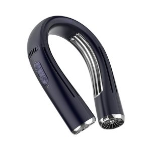 Outdoor fan with neck-mounted air conditioning fan