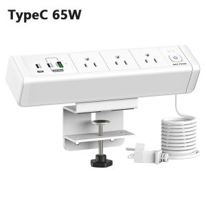 65W desktop power strip does not require a hole to be drilled