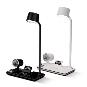 Wireless charging desk lamp with Bluetooth speaker