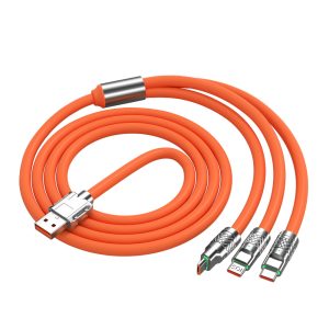 120W 3-in-1 Reinforced Zinc Alloy Cable with LED
