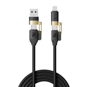240W 4-in-1 Liquid Silicone Fast Charging Cable