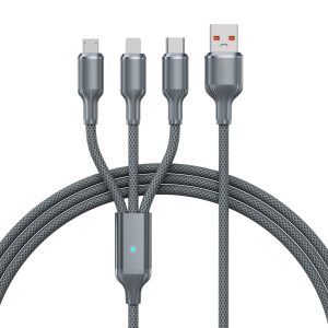 100W LED Tungsten Alloy 3-in-1 Fast Charging Cable