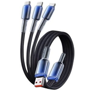 66W Icy Gradient Transparent 3-in-1 Cable