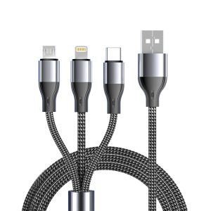 120W Fast Charging Braided 3-in-1 Cable