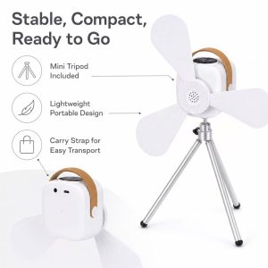 Dual-use Mini Hanging Fan with Night Light