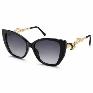 Cat‑Eye Sunglasses with Hollow Metal Temples