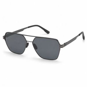Double‑Bridge Metal Aviator Sunglasses