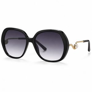Oversized Polygon Pearl‑Decorated Sunglasses