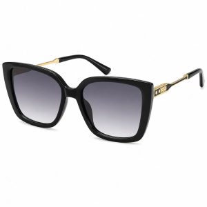 Square Oversized Sunglasses with Decorative Metal Temples