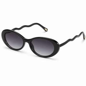 Oval Sunglasses with Wavy Temples