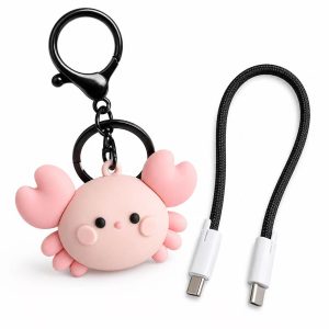 Crab Cartoon Keychain Charging Cable