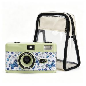 35mm Reusable Film Camera with Butterfly Print & Travel Bag Set
