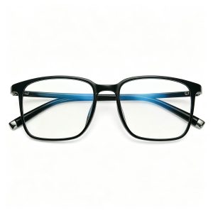 Square Blue Light Blocking Glasses (Black & Cyan)