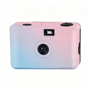 35mm Reusable Point‑and‑Shoot Film Camera (Gradient Pink‑Blue)